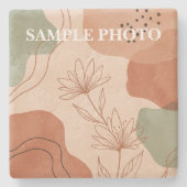 Custom Photo Stone Coaster – Boho Style Stenen Onderzetter (Voorkant)