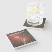 Custom Photo Stone Coaster – Fireworks Stenen Onderzetter (Zijkant)