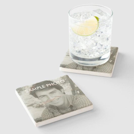 Custom Photo Stone Coaster – Personalized Stenen Onderzetter (Zijkant)