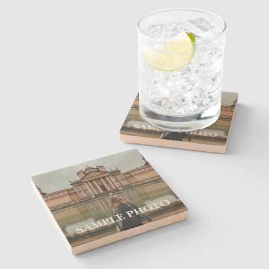 Custom Photo Stone Coaster – Travel Stenen Onderzetter (Zijkant)