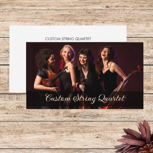 Custom Photo String Quartet Muzikant Wit Visitekaartje