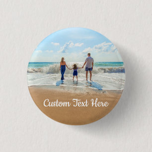 Custom Photo Text Button Uniek Uw eigen ontwerp