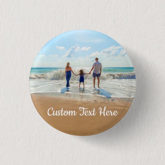 Custom Photo Text Button Uniek Uw eigen ontwerp (Voorkant)