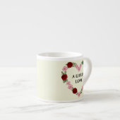Custom Photo & Text Espresso Cup - Rose Heart Kop (Voorkant rechts)