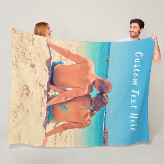 Custom Photo Text Fleece Blanket Your Love Foto (In situ)