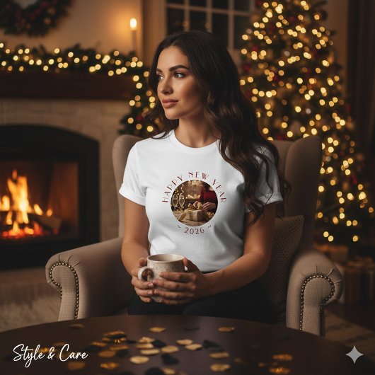 Custom Photo Text Happy New Year Celebration Party Tri-Blend Shirt