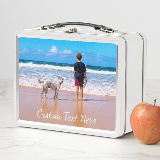 Custom Photo Text Metal Lunch Box met je foto's (In situ)
