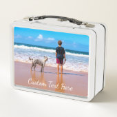 Custom Photo Text Metal Lunch Box met je foto's (Achterkant)