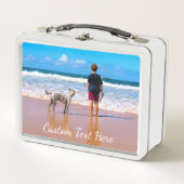 Custom Photo Text Metal Lunch Box met je foto's (Voorkant)