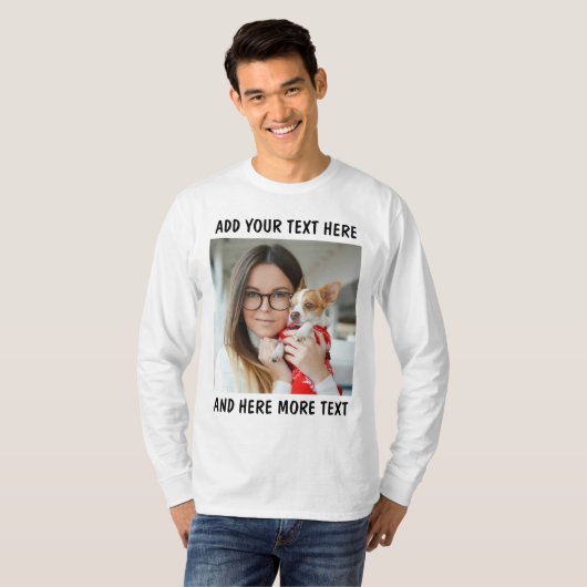 Custom Photo & Text Or Name T-shirt (Voorkant volledig)