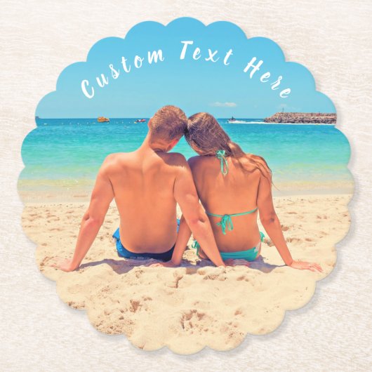 Custom Photo Text Paper Coaste Your Love Foto Kartonnen Onderzetters (Voorkant)