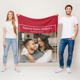 Custom Photo & Text Romantic Gift - Personalized  Fleece Deken