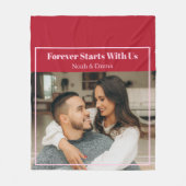 Custom Photo & Text Romantic Gift - Personalized  Fleece Deken (Voorkant)