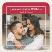 Custom Photo & Text Romantic Gift - Personalized  Kartonnen Onderzetters (Voorkant)