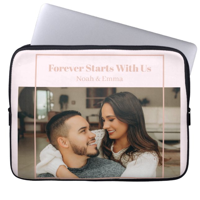 Custom Photo & Text Romantic Gift - Personalized  Laptop Sleeve (Voorkant)