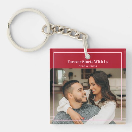 Custom Photo & Text Romantic Gift - Personalized  Sleutelhanger (voorkant)