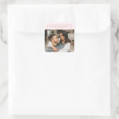 Custom Photo & Text Romantic Gift - Personalized  Vierkante Sticker (Tas)
