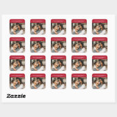 Custom Photo & Text Romantic Gift - Personalized  Vierkante Sticker (Vel)