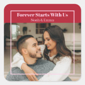 Custom Photo & Text Romantic Gift - Personalized  Vierkante Sticker (Voorkant)