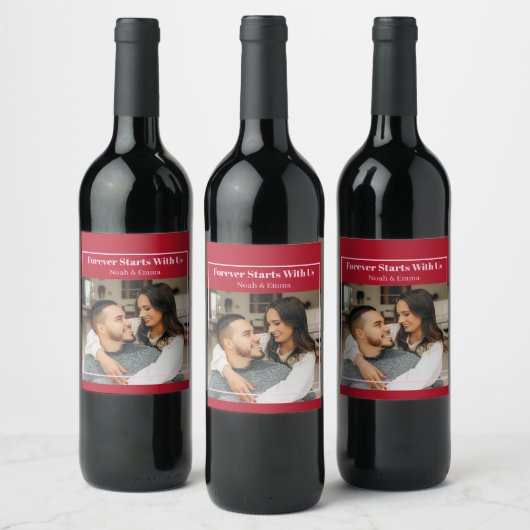 Custom Photo & Text Romantic Gift - Personalized  Wijn Etiket (Flessen)