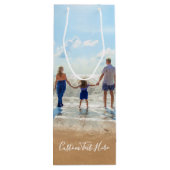 Custom Photo Text Wine Gift Bag Uw eigen ontwerp Wijn Cadeautas (Achterkant)