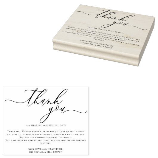 Custom Photo Thank You large scale Rubberstempel (Gestempeld)