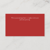 Custom Photo Thanksgiving Greeting  Visitekaartje (Achterkant)