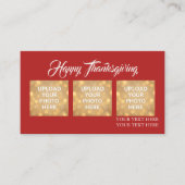 Custom Photo Thanksgiving Greeting  Visitekaartje (Voorkant)