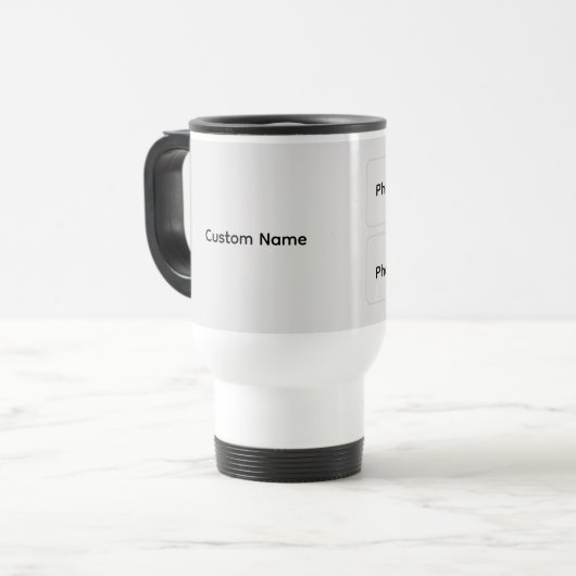 Custom Photo Thermal Mug – Personalized Name Gift Reisbeker (Voorkant links)
