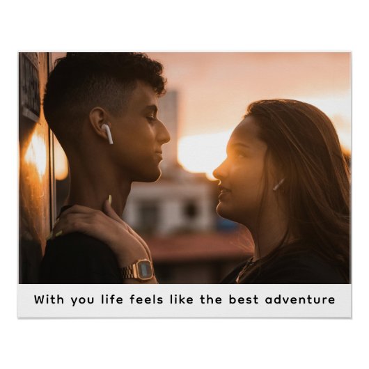 Custom Photo Typewriter Style Personalized Caption Perfect Poster (Voorkant)