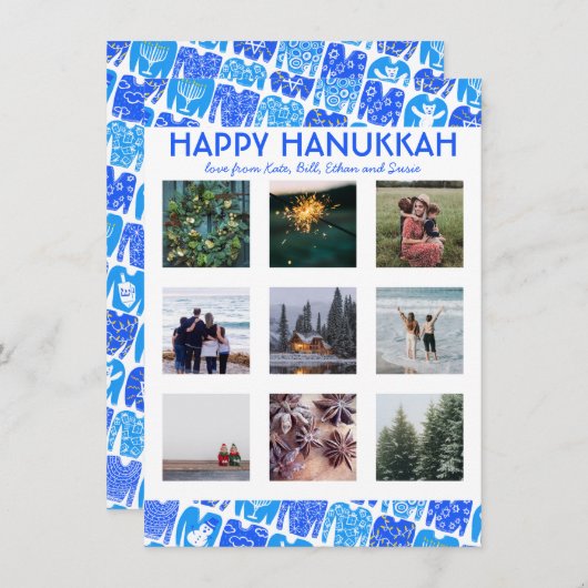 CUSTOM PHOTO Ugly Hanukkah Sweaters Cute Flat Card (Voorkant / Achterkant)