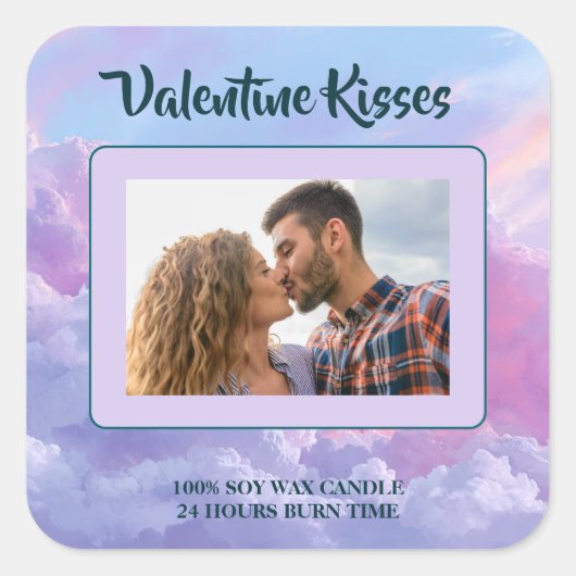 Custom Photo Valentine Candle Label Romantic Gift (Voorkant)
