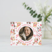 Custom Photo Valentine’s Day Cat Lover Postcard Briefkaart (Staand voorkant)