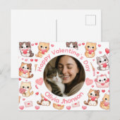 Custom Photo Valentine’s Day Cat Lover Postcard Briefkaart (Voorkant / Achterkant)