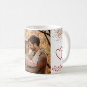 Custom Photo Valentine's Day Red Hearts & Florals Koffiemok (Voorkant rechts)