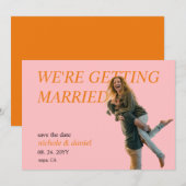 Custom Photo Vibrant Chic Wedding Save the Date  Kaart (Voorkant / Achterkant)