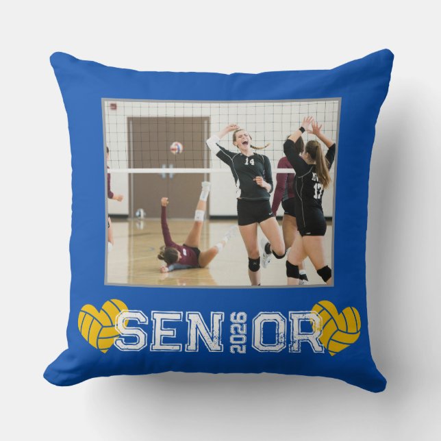 Custom Photo Volleyball Senior Number  Kussen (Voorkant)
