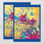 Custom Photo Watercolor Garden Shrub Birthday Card Feestdagenkaart (Voorkant / Achterkant)