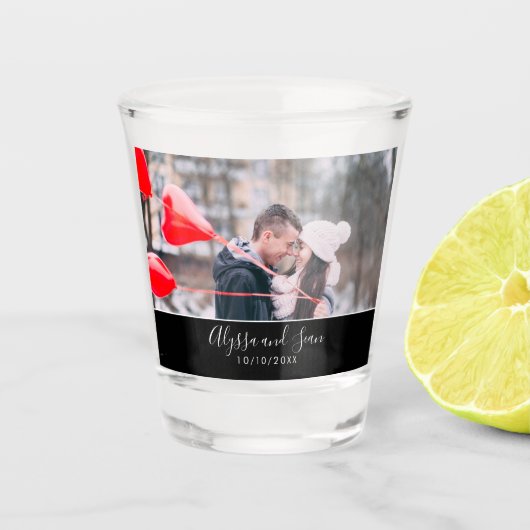 Custom Photo Wedding FAVOR Bomboniere Shot Glas (Voorkant)