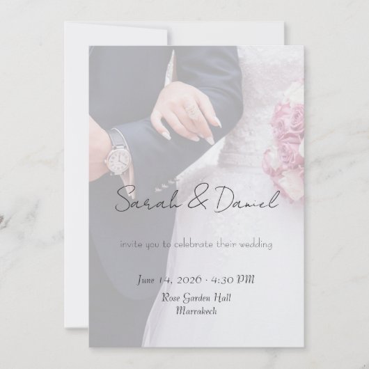 Custom Photo Wedding Invitation Card Kaart (Voorkant)