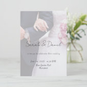 Custom Photo Wedding Invitation Card Kaart (Staand voorkant)