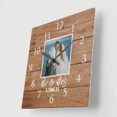 Custom Photo Wedding Jubileum Wood Mr & Mrs. Vierkante Klok (Hoek)