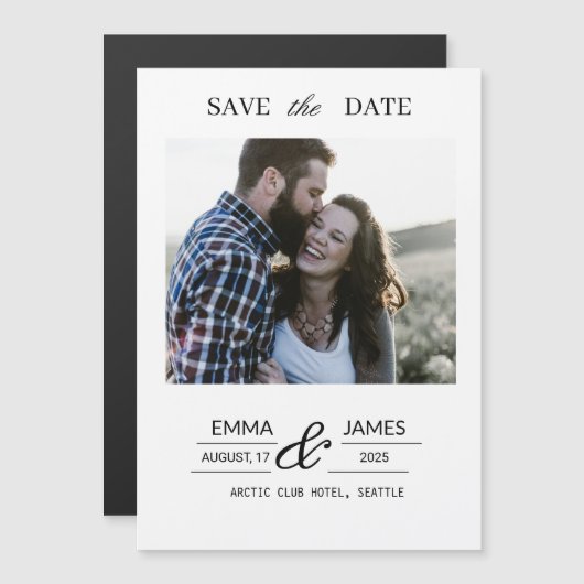 Custom Photo Wedding Save the Date magnet (Voorkant / Achterkant)