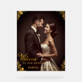 Custom Photo Wedding Welcome  Acryl Bord (Voorkant)