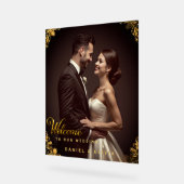 Custom Photo Wedding Welcome  Acryl Bord (Hoek)