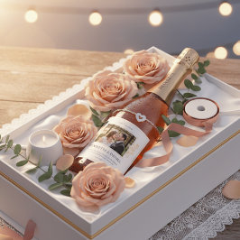 Custom Photo Wedding Wine Label - Henrietta & Dani Sparkling Wijnetiket