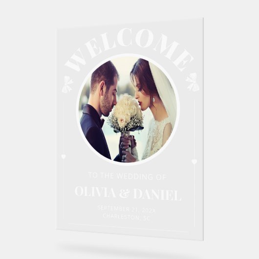 Custom Photo Welcome for Reception Acryl Bord (Hoek)