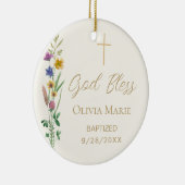 Custom Photo Wildflower Baptism  Keramisch Ornament (Rechts)