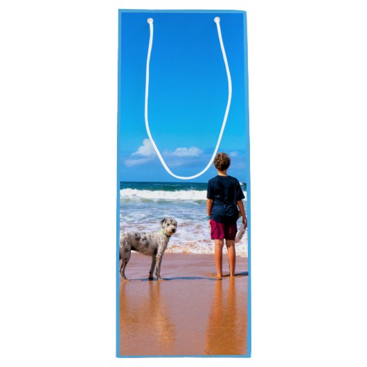 Custom Photo Wine Gif Bag Uw eigen ontwerp Wijn Cadeautas (Voorkant)