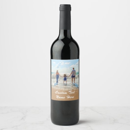 Custom Photo Wine Label Uw foto's en tekst Wijn Etiket (Voorkant)